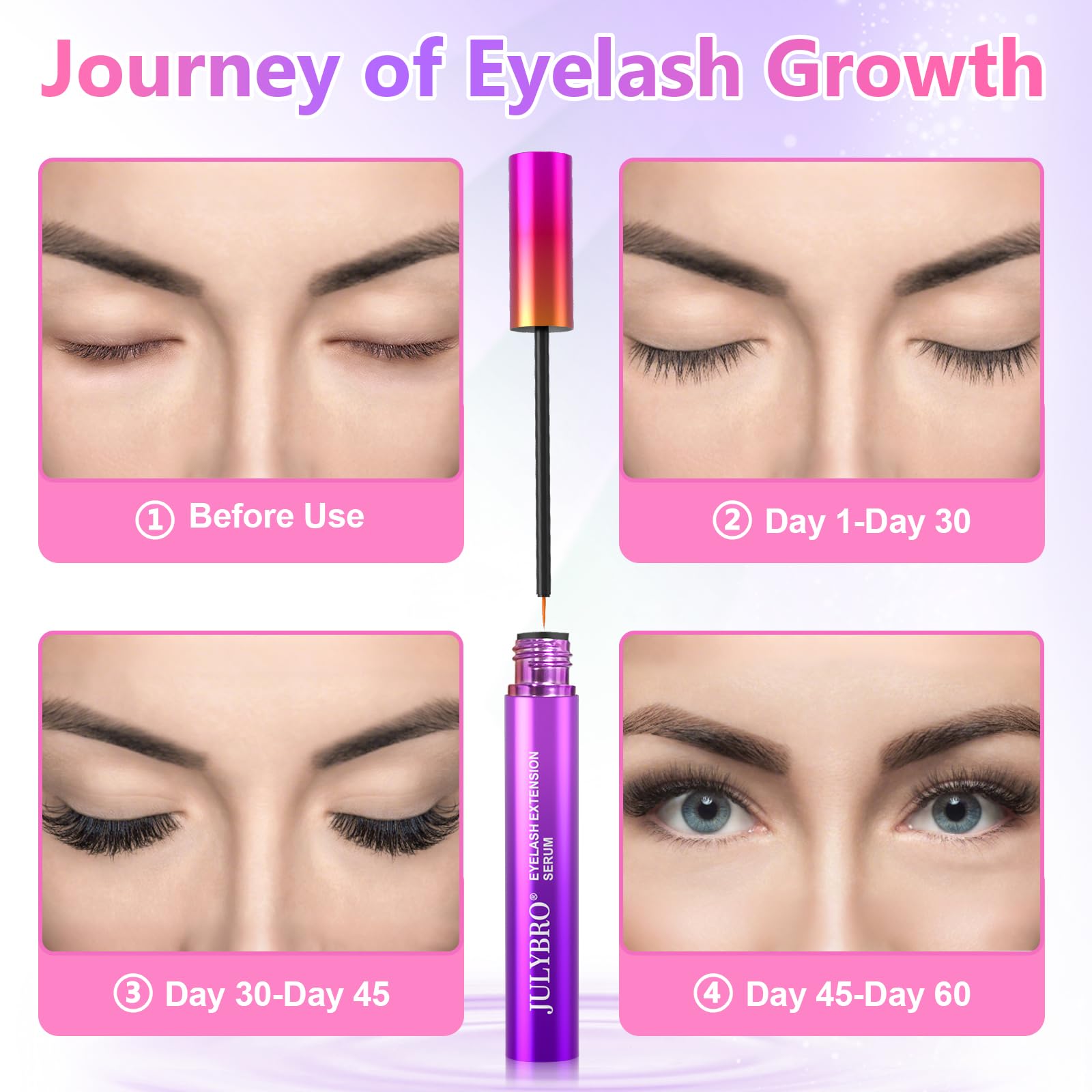 JULYBRO serum safe for sensitive eyes and extensions for daily use