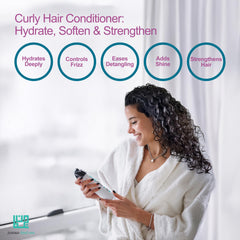 JUMAN Dead Sea Leave-In Conditioner application scene illustrating easy detangling.