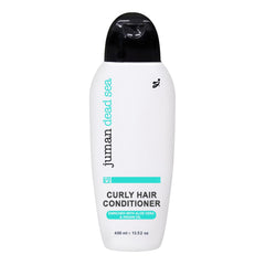 JUMAN Dead Sea Leave-In Conditioner bottle showing hydrating formula for curls.