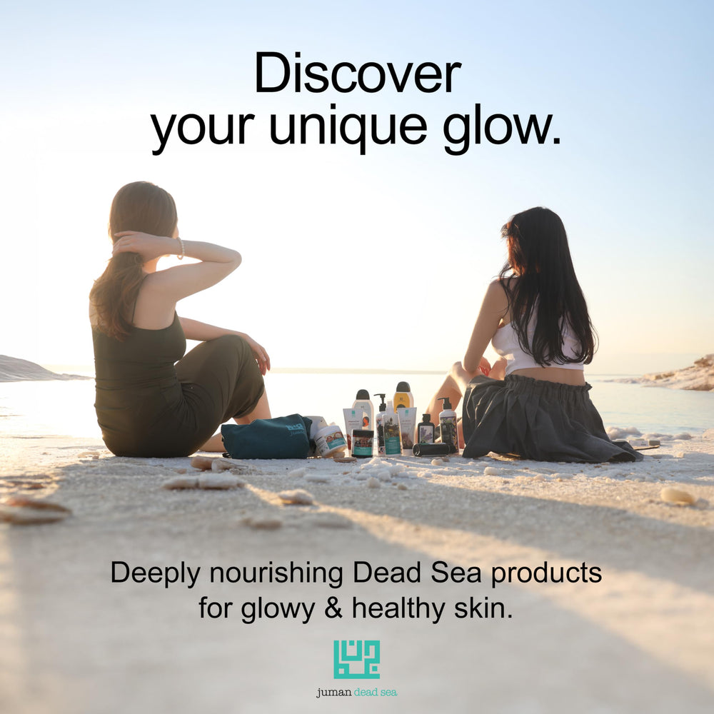 JUMAN Dead Sea Leave-In Conditioner water droplets signify hydration boost.