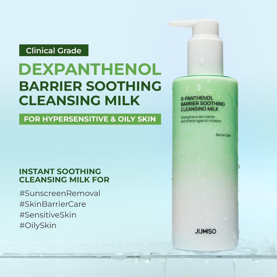 JUMISO D-Panthenol cleansing milk texture shows cushiony milk for gentle cleansing