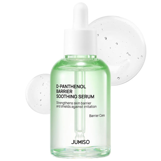 JUMISO D-Panthenol Barrier Serum bottle closeup for premium skincare experience.
