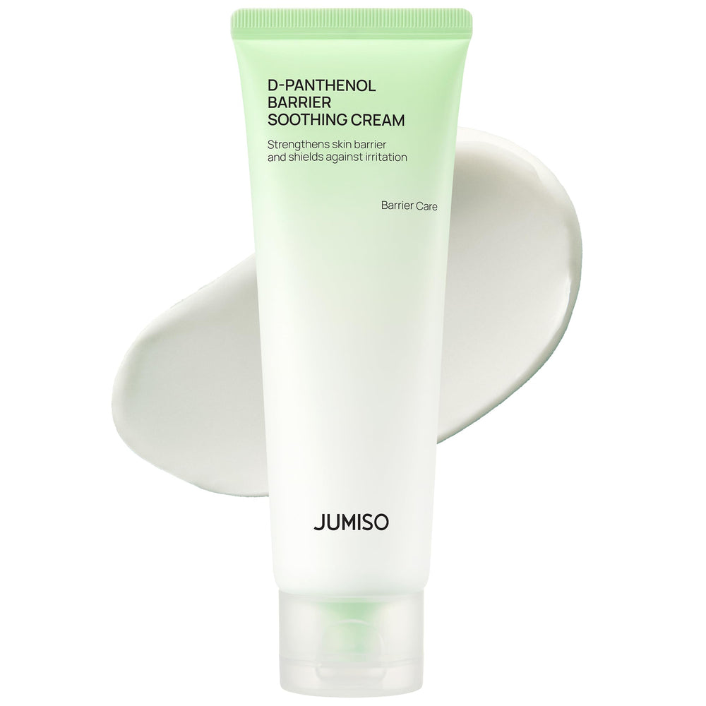 JUMISO D-Panthenol Barrier Cream bottle showing featherweight gel texture for sensitive skin.
