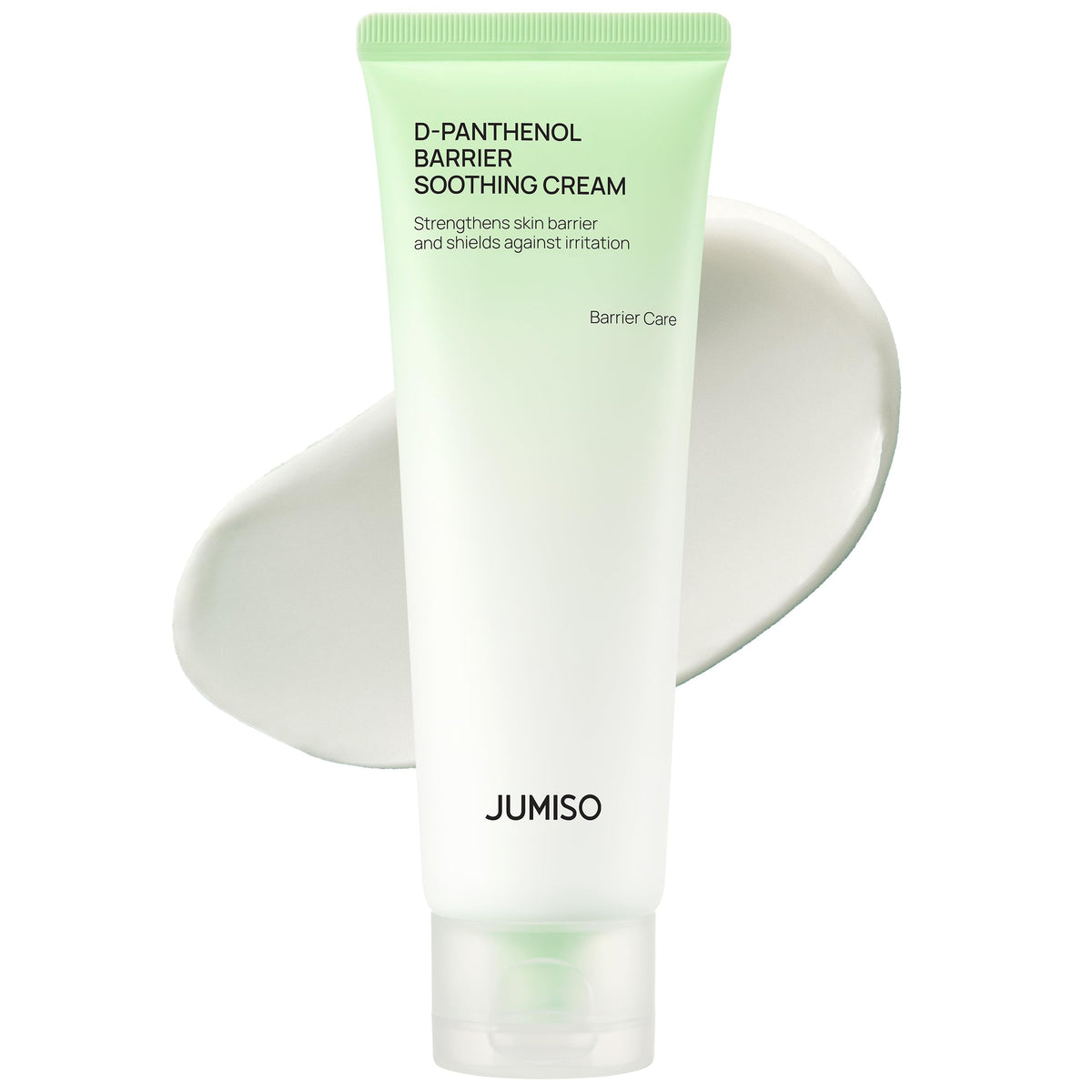 JUMISO D-Panthenol Barrier Cream bottle showing featherweight gel texture for sensitive skin.