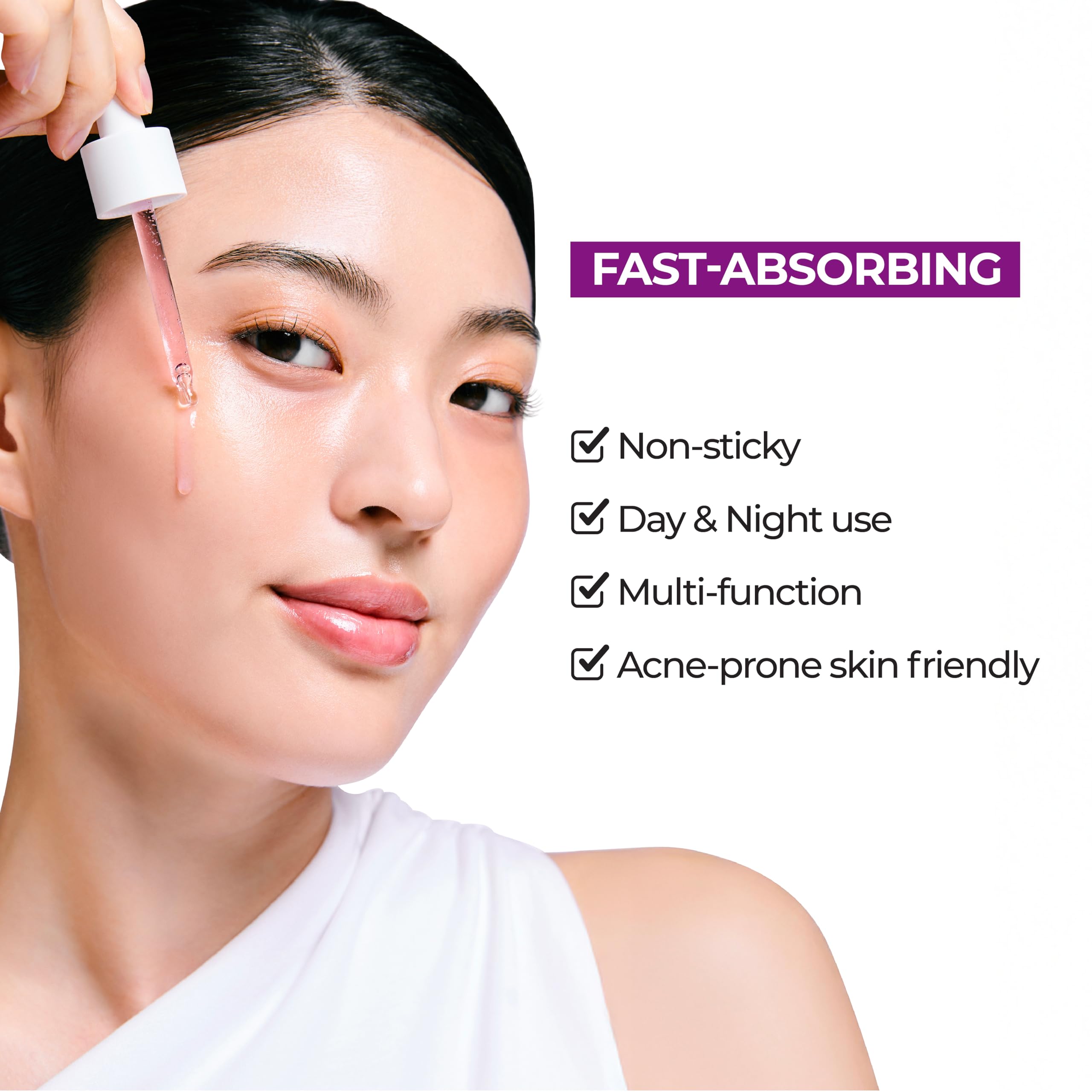 Glass bottle aesthetics of JUMISO serum ready for makeup layering