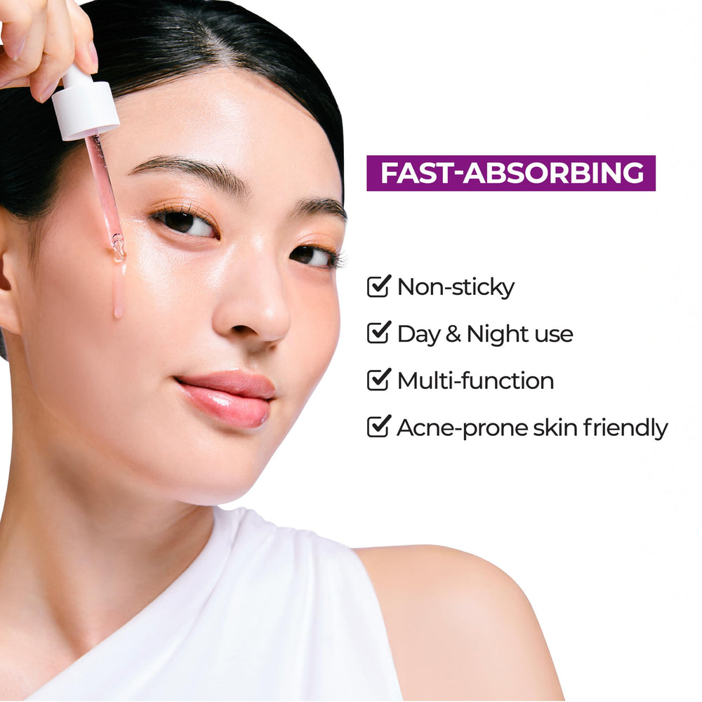 Glass bottle aesthetics of JUMISO serum ready for makeup layering