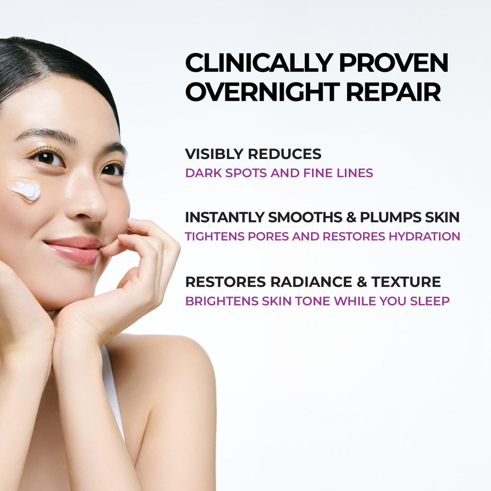 JUMISO night-time glass skin application showing a smooth, rested glow by morning