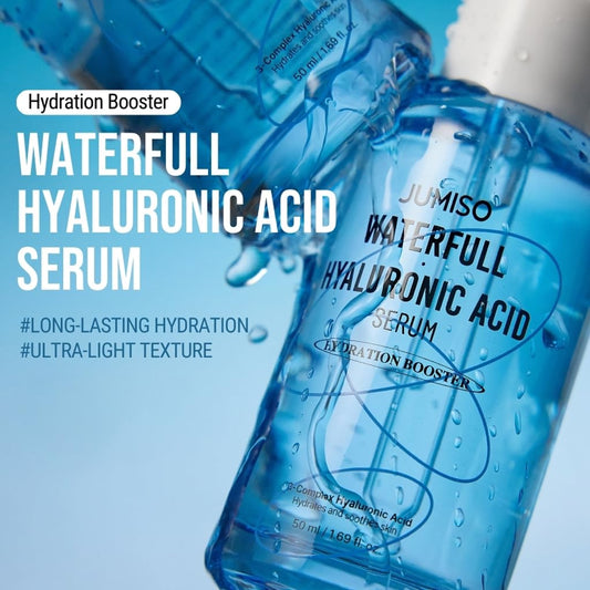 JUMISO Waterfull label confirms vegan fragrance-free formula for sensitive skin.