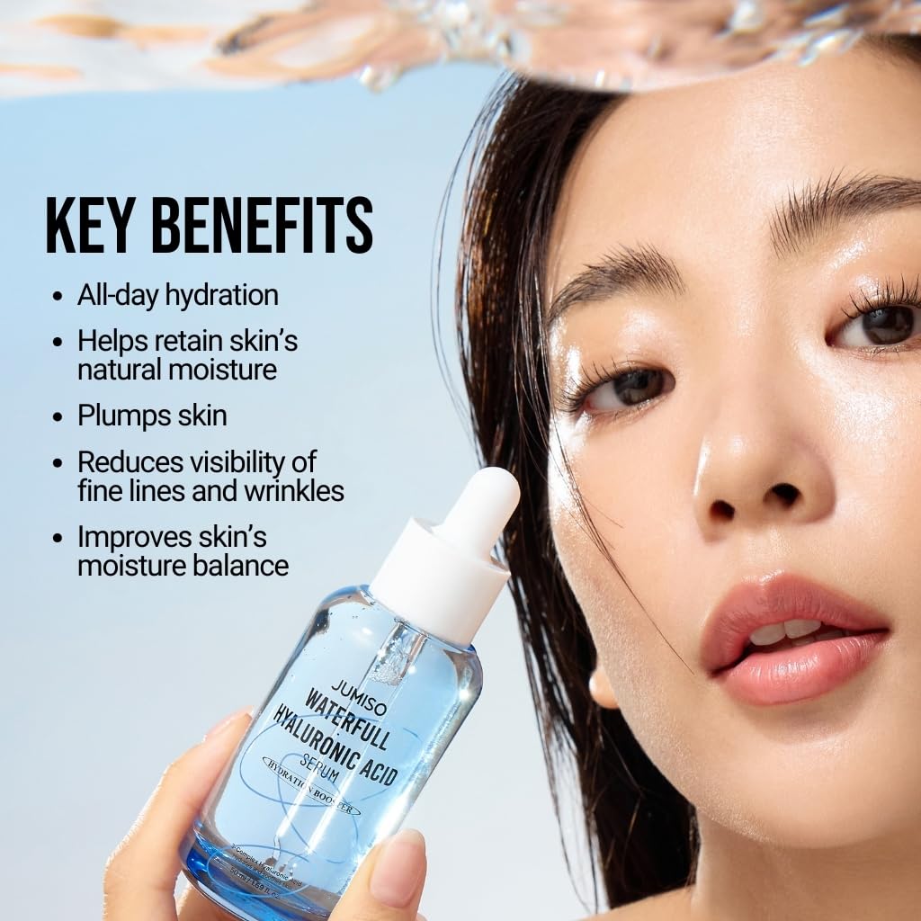JUMISO Waterfull serum on damp skin absorbs quickly.