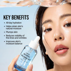 JUMISO Waterfull serum on damp skin absorbs quickly.