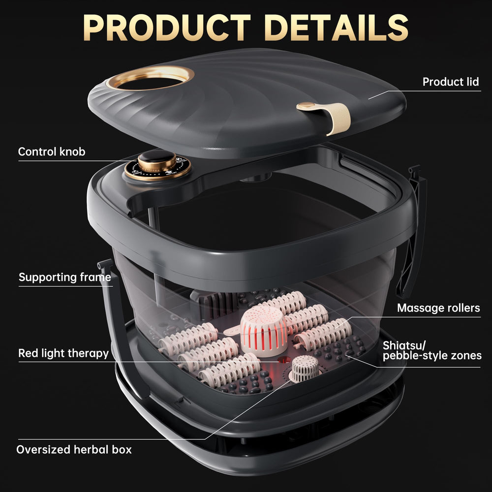 Junatuqiu Deluxe Foot Bath Spa folded design enables compact storage and travel.