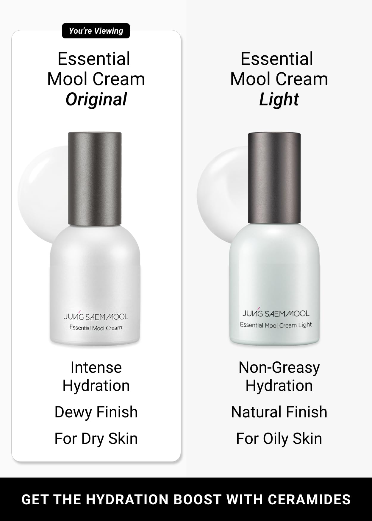 Jung Saem Mool Essential Mool Cream swatch reveals smooth, hydrated finish
