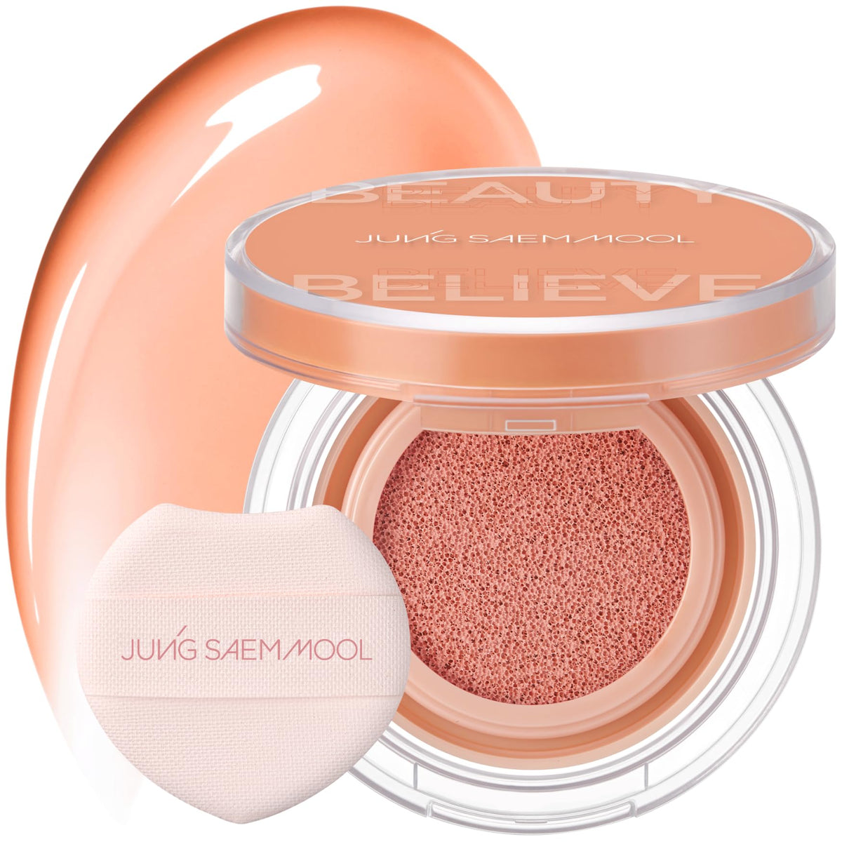 JUNG SAEM MOOL Artist Cushion Blush Peach Nectar with puff enables easy on-the-go touch-ups.