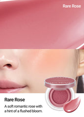 JUNG SAEM MOOL cushion blush Rare Rose with puff applicator for precise blending