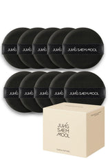 JUNG SAEM MOOL cushion puff set 10p black for smooth, even foundation application