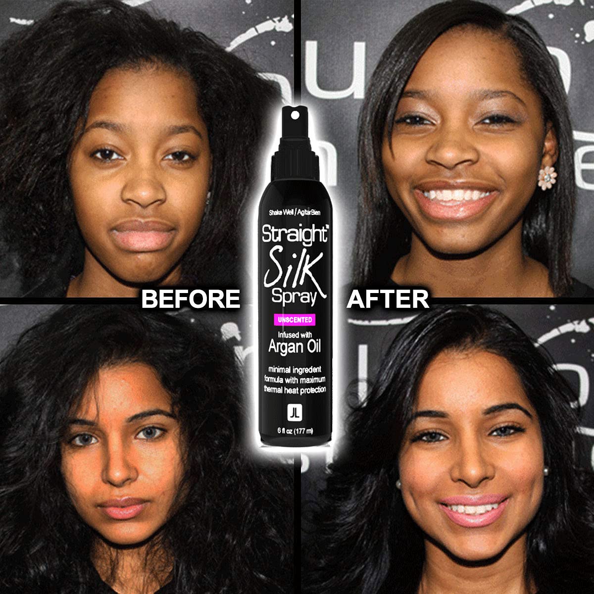 JuniorLabs Straight Silk Spray in use during a blow-dry routine