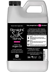 JuniorLabs Straight Silk Spray bottle displaying heat protection claim.