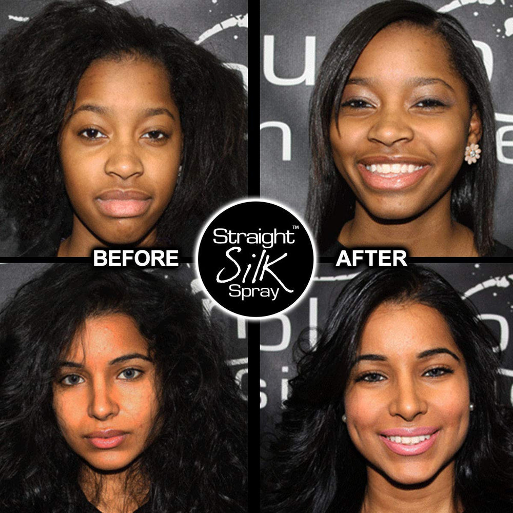 JuniorLabs Straight Silk Spray used with extensions blends seamlessly.