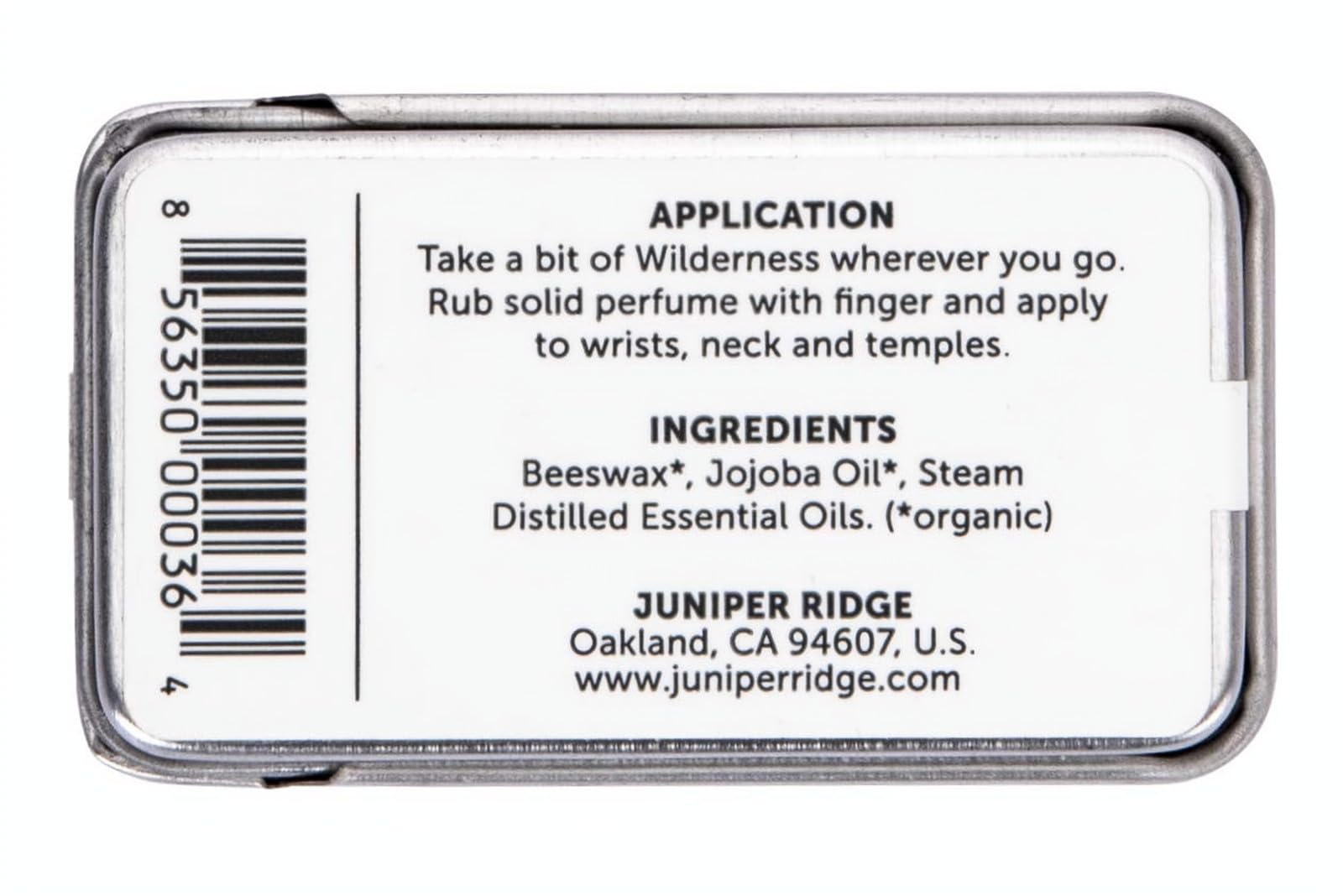 Juniper Ridge travel-friendly solid perfume, mess-free fragrance on the go.