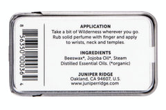 Juniper Ridge travel-friendly solid perfume, mess-free fragrance on the go.