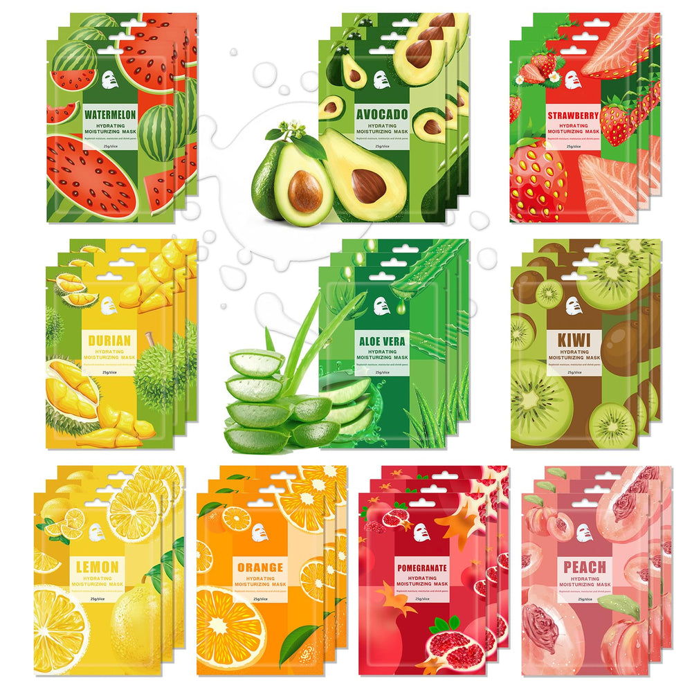 JunKuJK 30-piece hydrating sheet masks variety pack for daily moisturization.