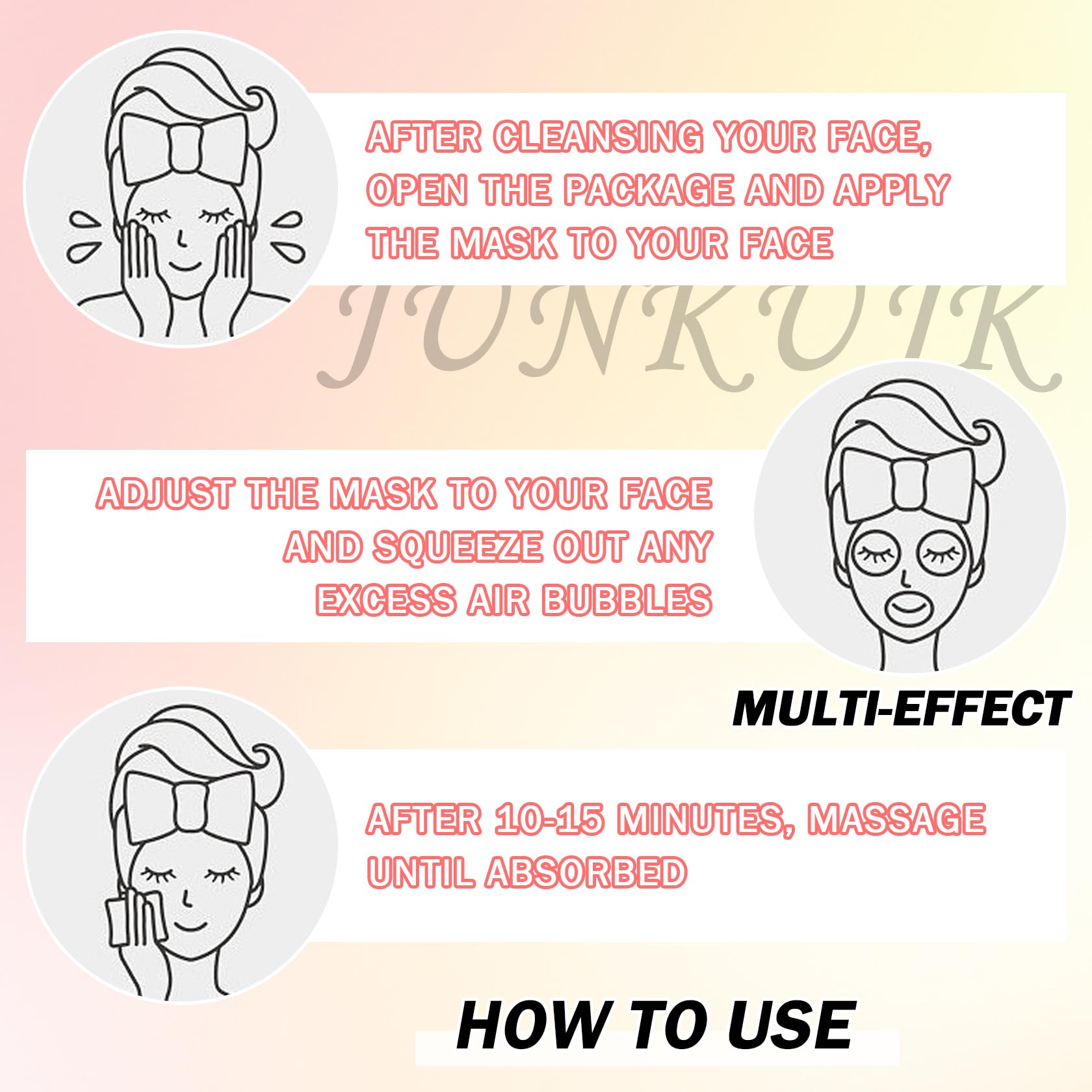 JunKuJK masks are suitable for all skin types, including sensitive skin.