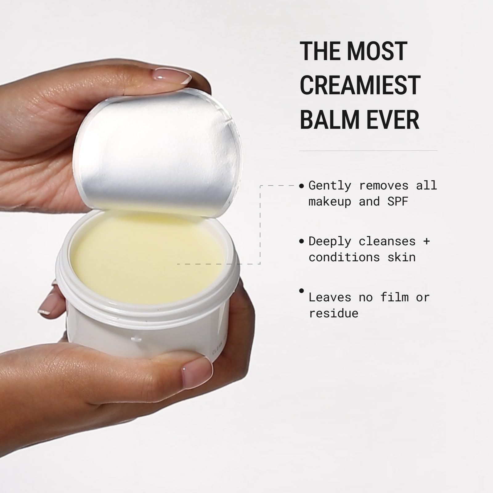 JUNO & Co Jade cleansing balm application on skin with creamy texture