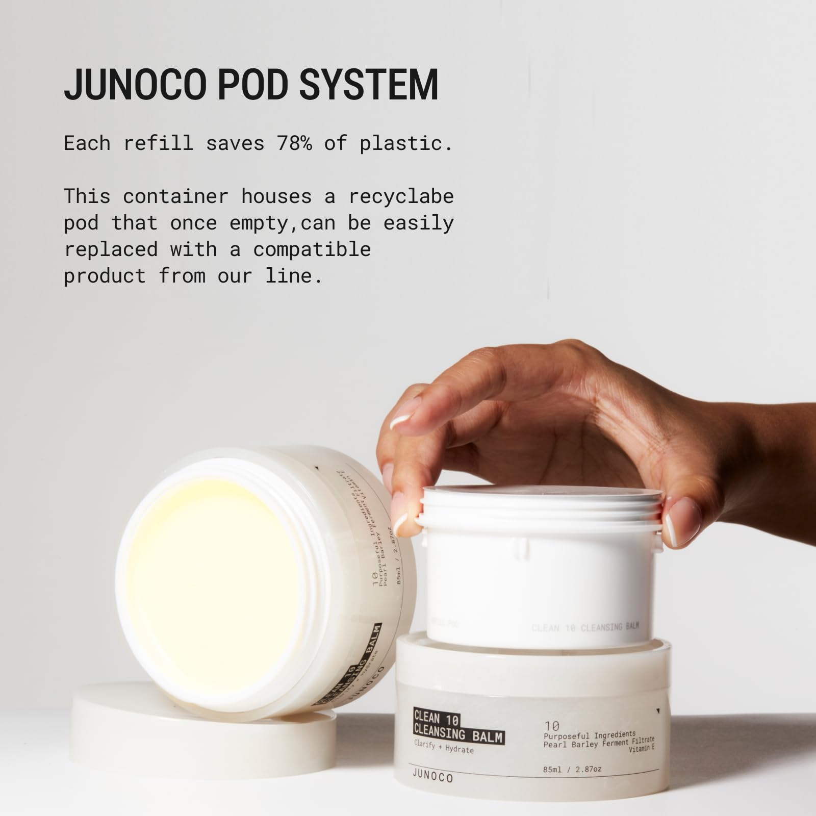 JUNO & Co Jade refill pods arranged for a modular system