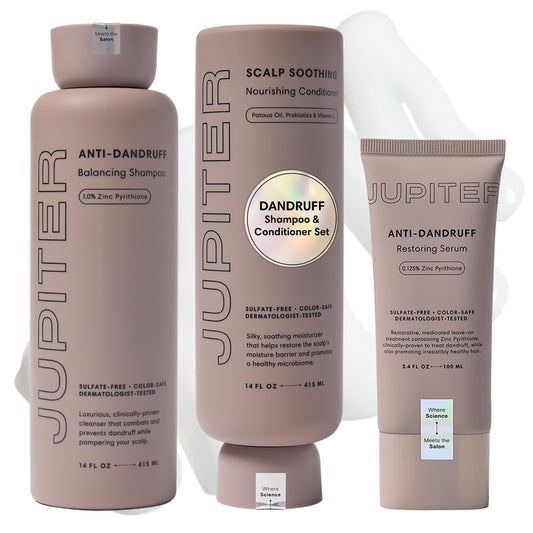 Jupiter Balance Shampoo bottle for a clean, balanced scalp with fewer flakes.