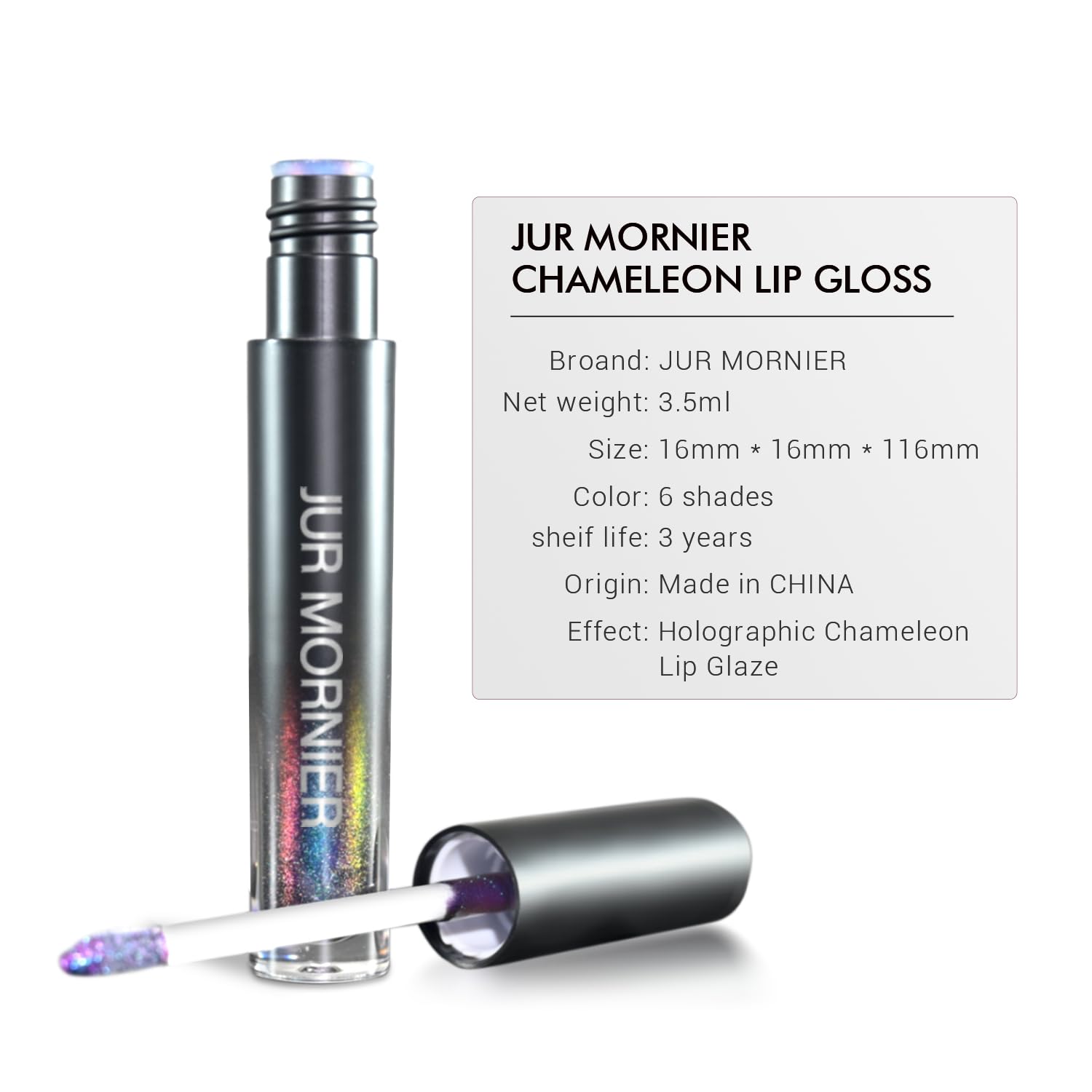 Jur Mornier lip gloss application tilt showcases easy, precise topcoat use