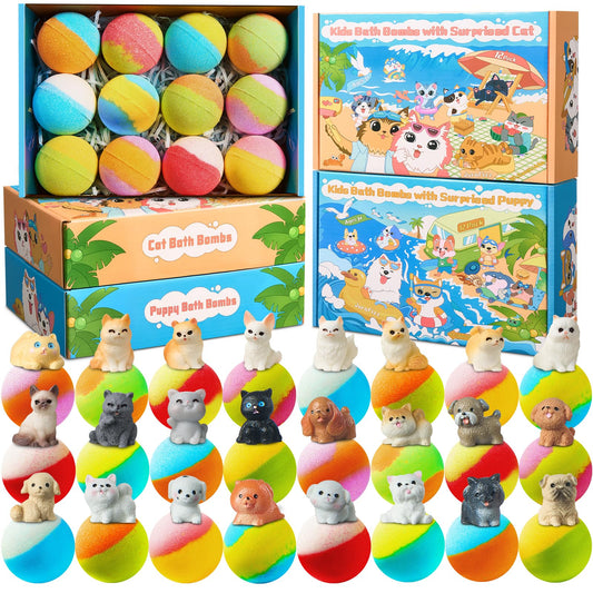 JuraFizz bath bomb with puppy toy offers playful surprise for kids' bath time.