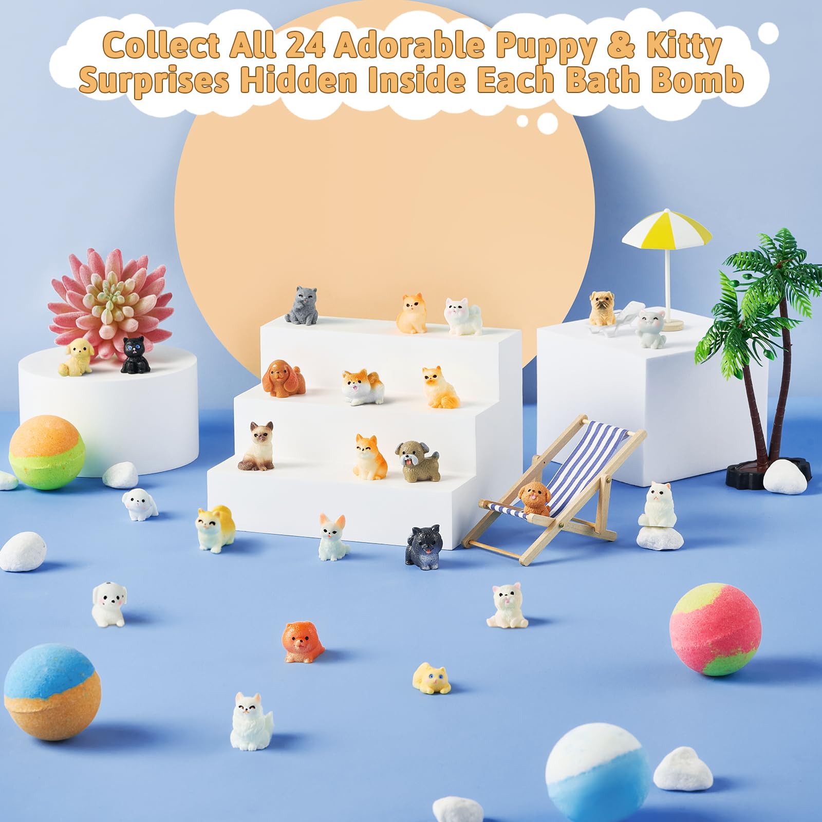 JuraFizz bath bombs emit 12 scents for a playful routine.