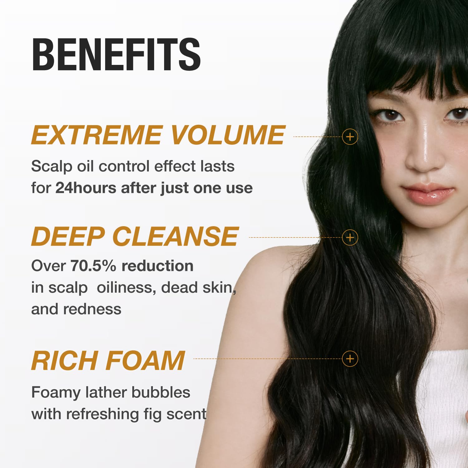 JUST AS I AM Shampoo N1 scalp balance close-up demonstrates gentle cleansing.