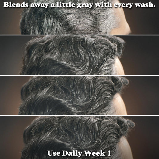 Just for Men Control GX shampoo lather demonstrates cleansing and textured hair revitalization.