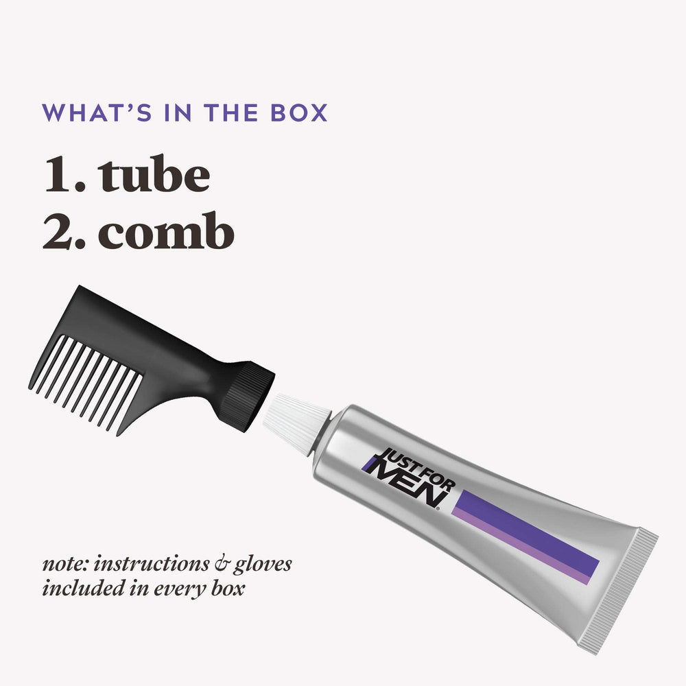 Just For Men Touch of Gray men-refined-shade kit supports a natural look.