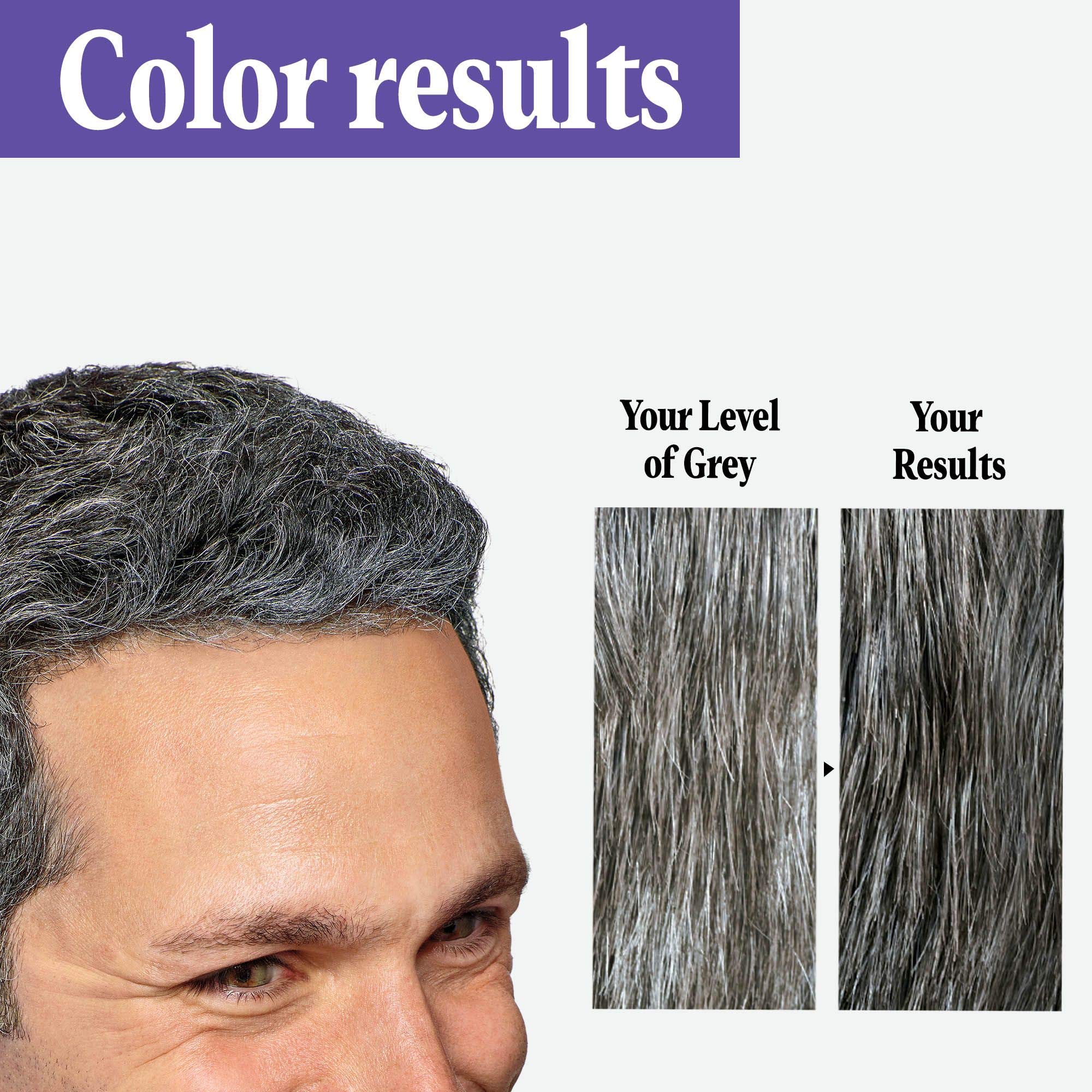 Just For Men Touch of Gray finished black look demonstrates a balanced, natural appearance.