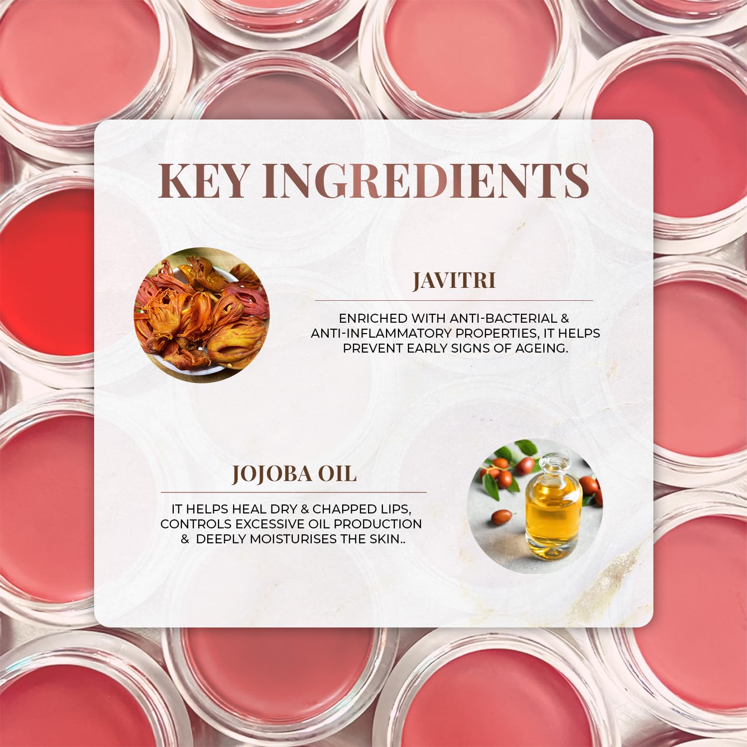 Just Herbs 3-in-1 tint being applied to lips for precise coverage.