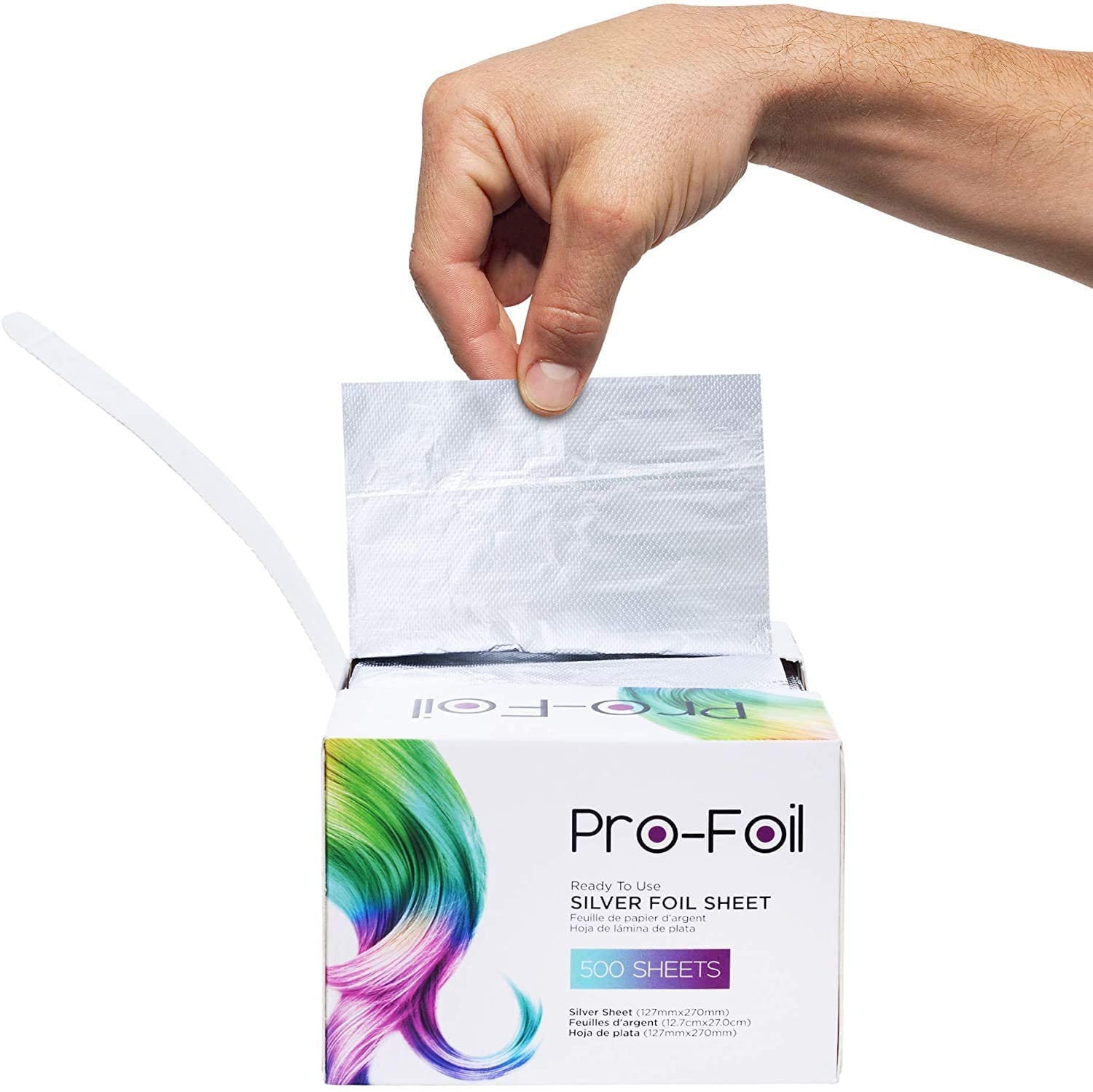 Just Home pre-cut foils simplify setup and reduce foil waste during coloring.