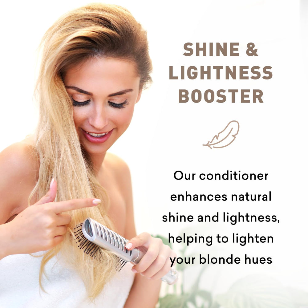 8 oz Just Nutritive Blonde Conditioner packaging displayed for home use.