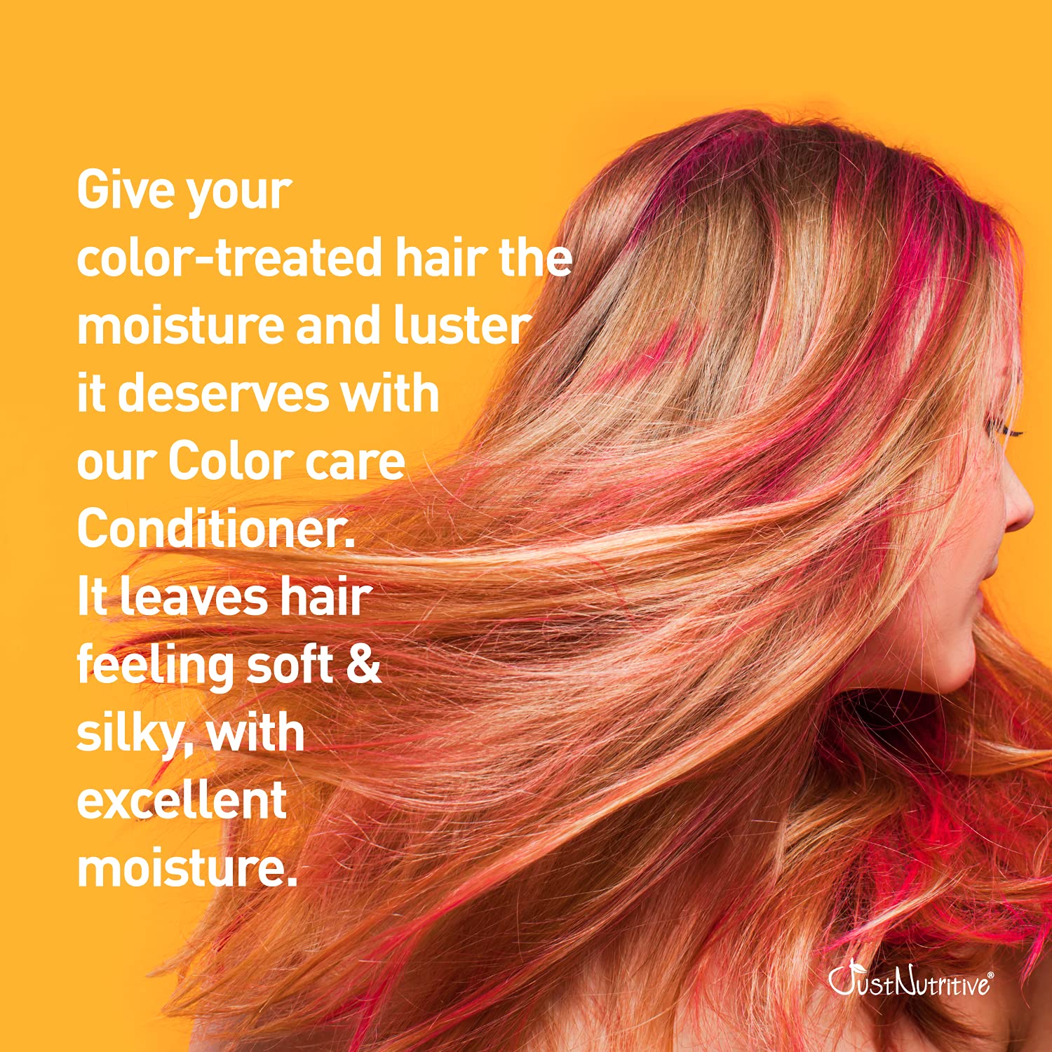 Just Nutritive Color Care Conditioner pump enables easy, mess-free application.