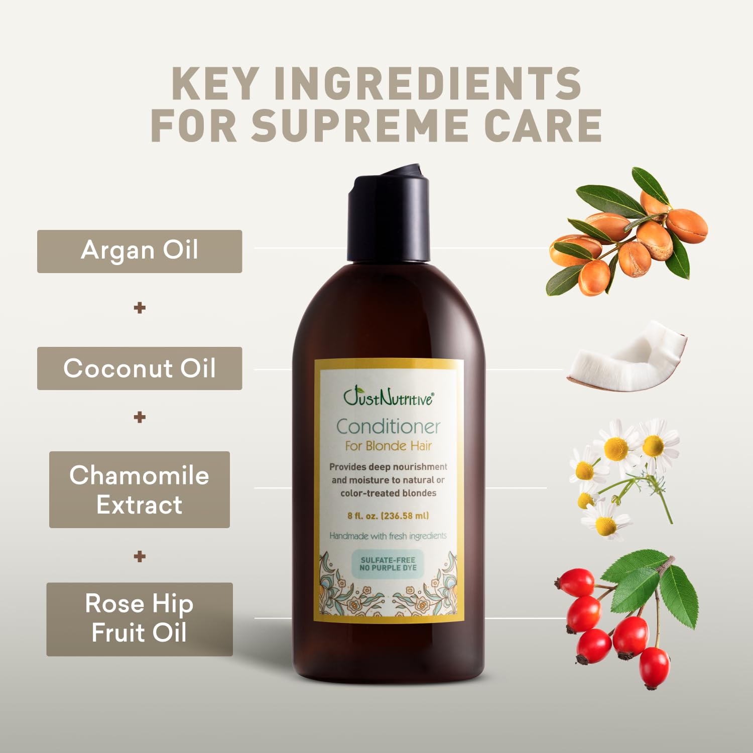 Pour action of Just Nutritive Conditioner capturing smooth application details.