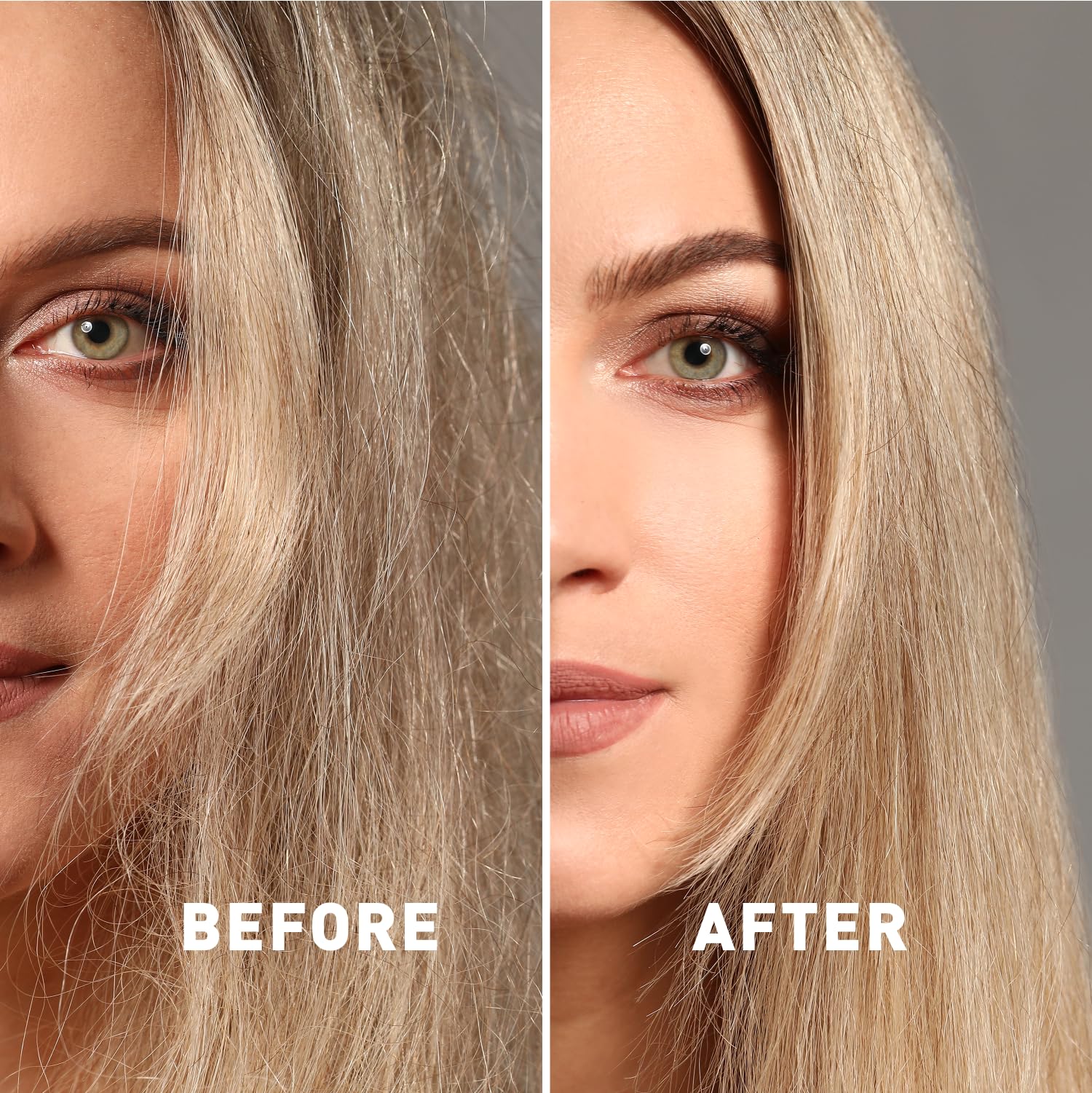 Just Nutritive Conditioner bottle emphasizing silicone-free, phthalate-free, paraben-free claims.
