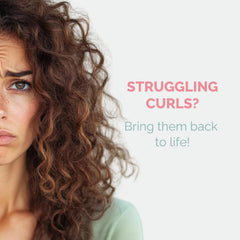 Just Nutritive Curly Shampoo bottle pour demonstrates smooth application and frizz control