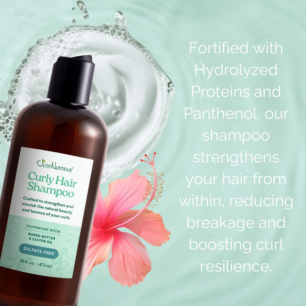 Just Nutritive Curly Shampoo scalp nourishment emphasizes rosemary and peppermint oils