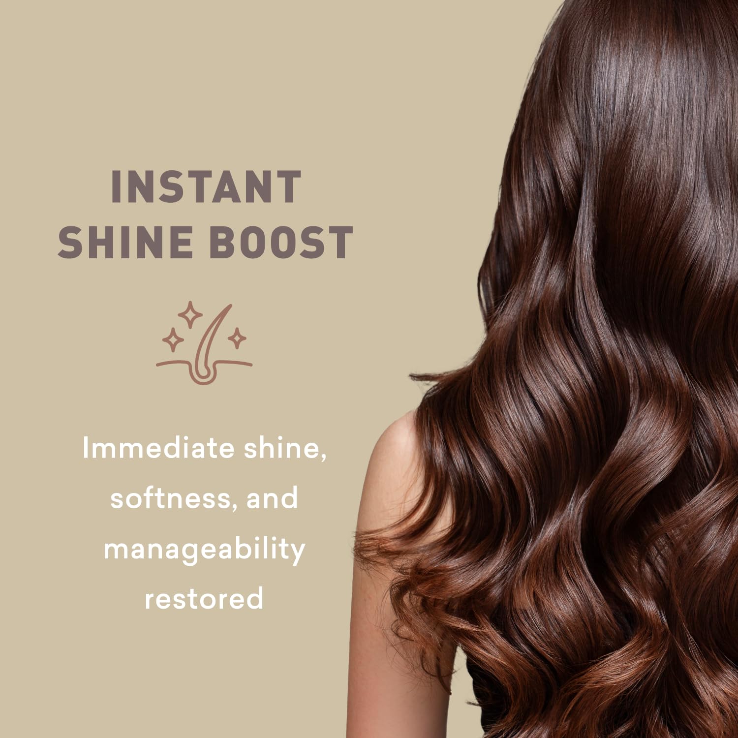 Just Nutritive Extreme Dry Hair Conditioner results image shows smoother, frizz-free strands