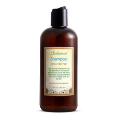 Just Nutritive Grow New Hair Shampoo bottle, pour shot, supports daily scalp nourishment