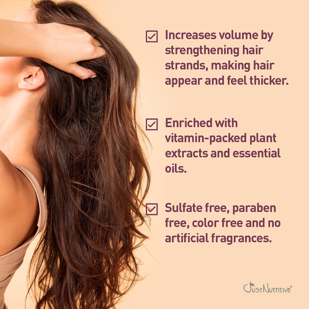 Just Nutritive Grow New Hair Shampoo packaging on shelf with clean label