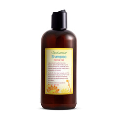 Just Nutritive normal hair shampoo bottle on shelf for healthy shine