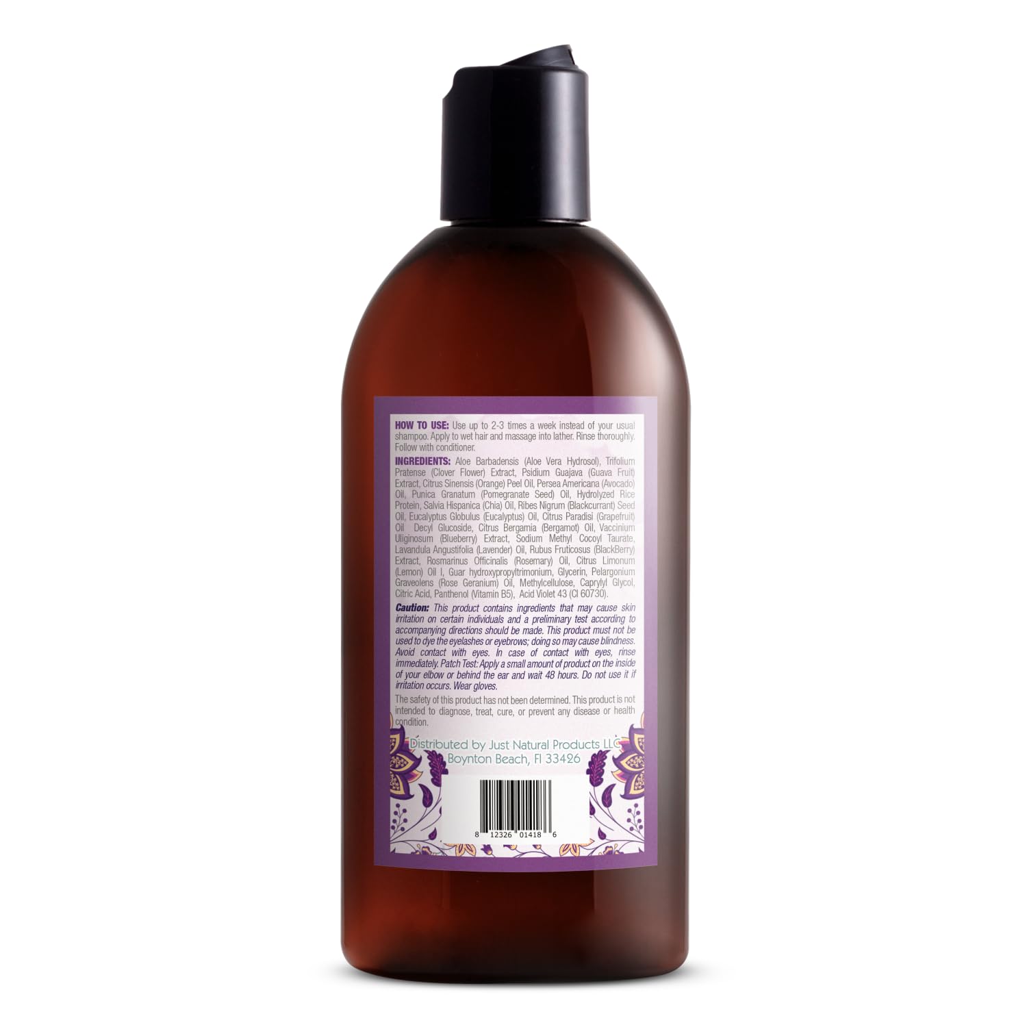 Just Nutritive purple shampoo being poured to balance cool tones
