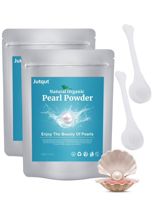 Jutqut Pearl Powder packaging showcasing cosmetic-grade formula for daily skincare.